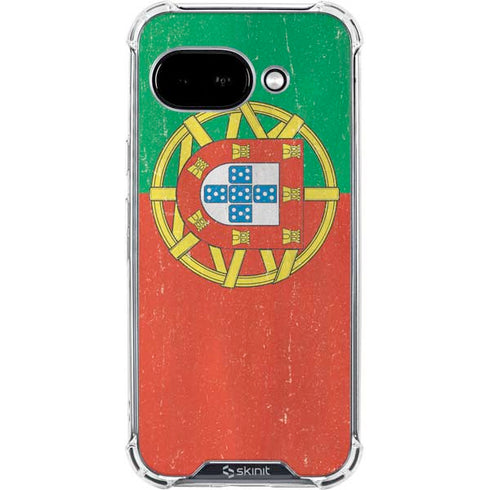 Portugal Flag Distressed Google Pixel 9a Clear Case